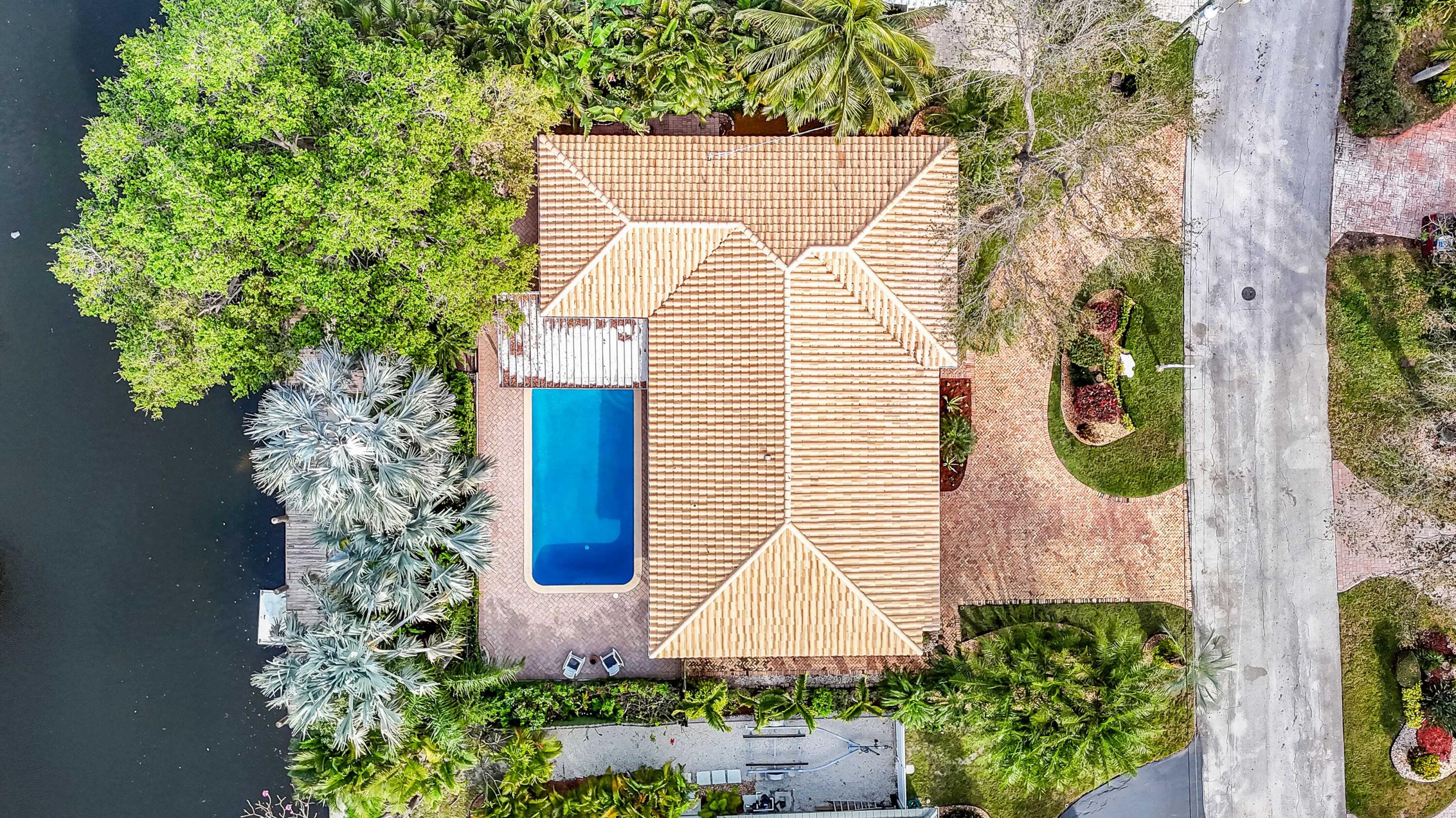 a aerial view of a house