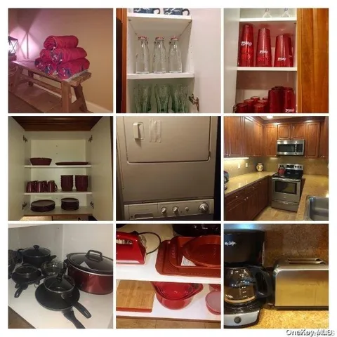 a bedroom with furniture and a mirror