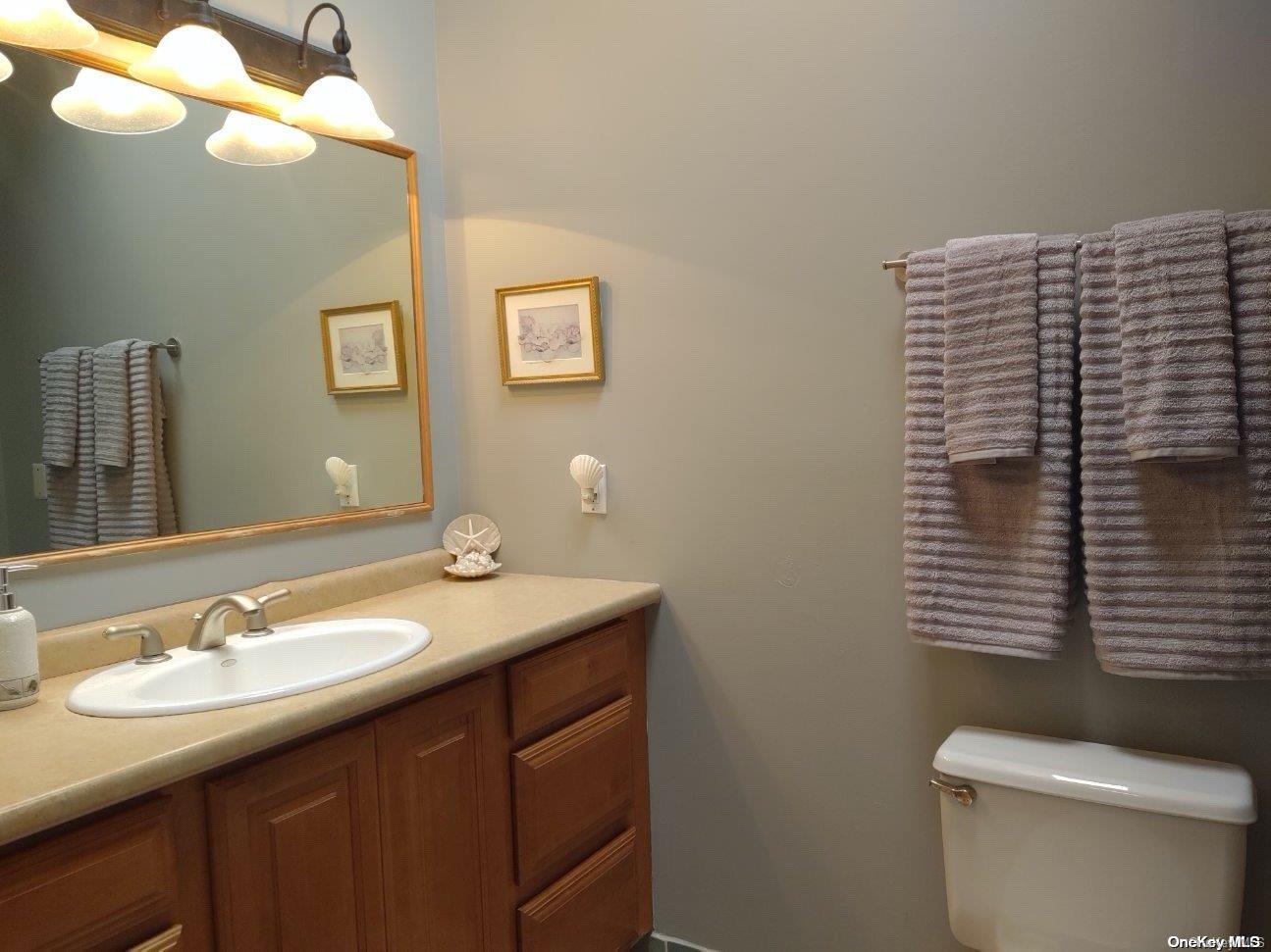 813 Shore Road Long Beach, NY 11561 - Photo 18 of 33 a bathroom with a sink a toilet and a mirror