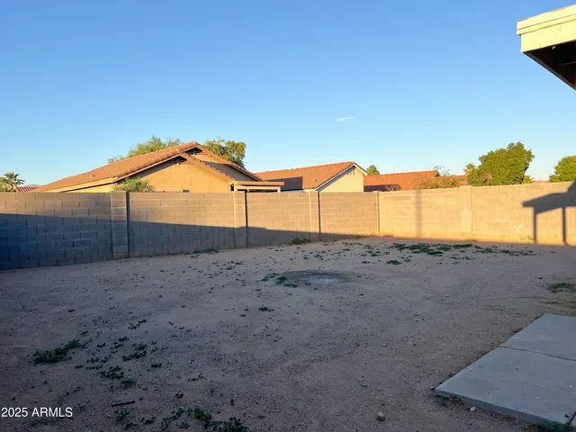 a view of a dry yard