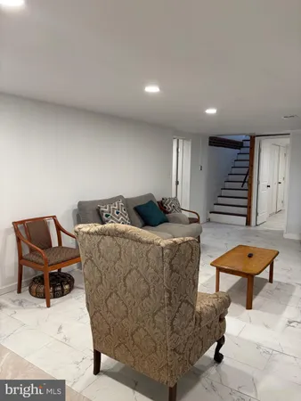 a living room with furniture