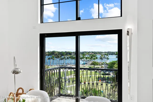a balcony view with a couch