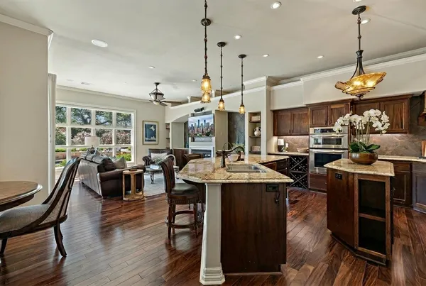 a view of a lake with houses