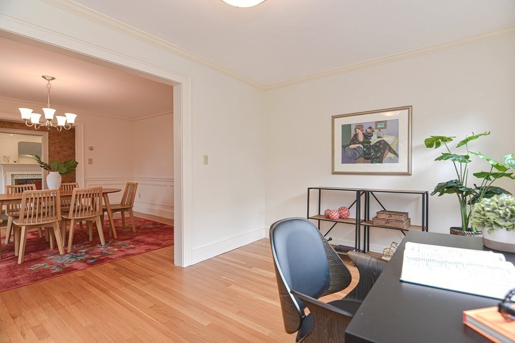 280 Common Street Belmont, MA 02478 - Photo 13 of 36 a view of a dining room with furniture and wooden floor