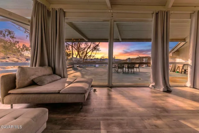 a view of swimming pool from a outdoor space