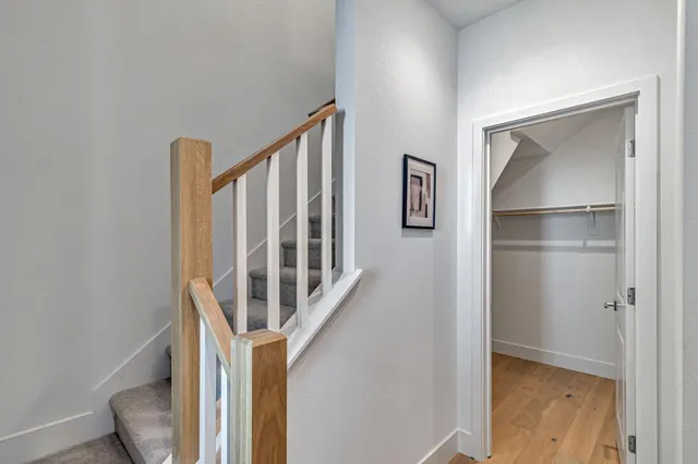 a view of entryway with wooden floor