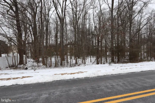 a view of snow on the side of road