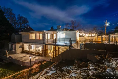 a view of a balcony with a patio