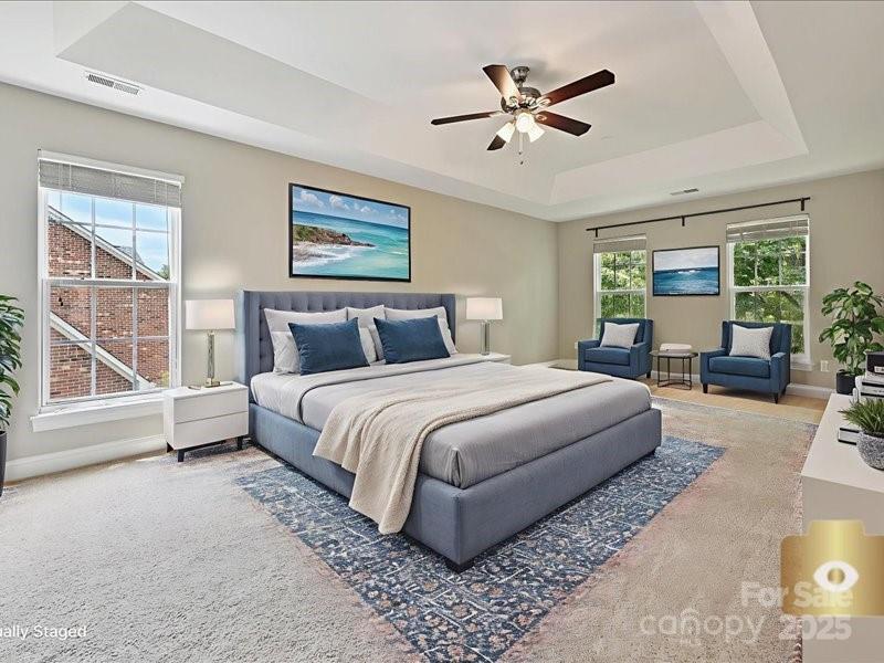 6932 Augustine Way Charlotte, NC 28270 - Photo 31 of 46 a bedroom with a large bed and a large window