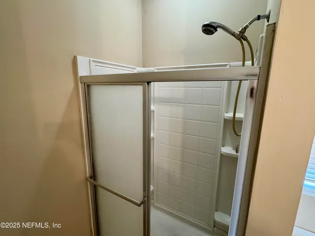 a bathroom with a shower
