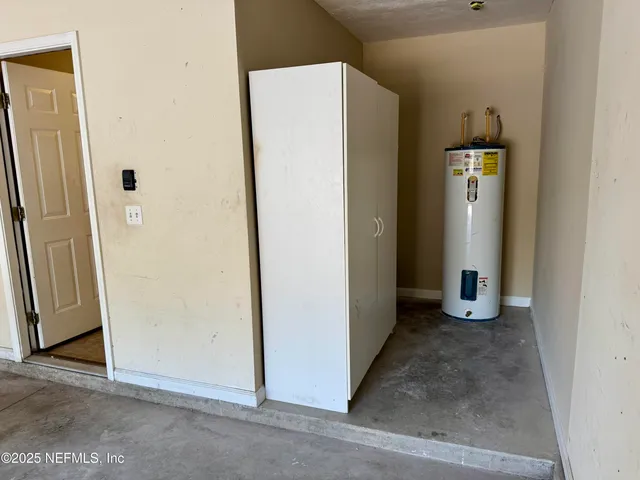 an entryway with a door