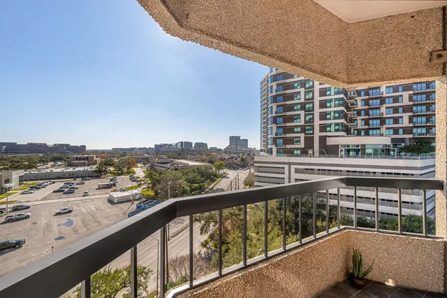 a view of balcony with city view