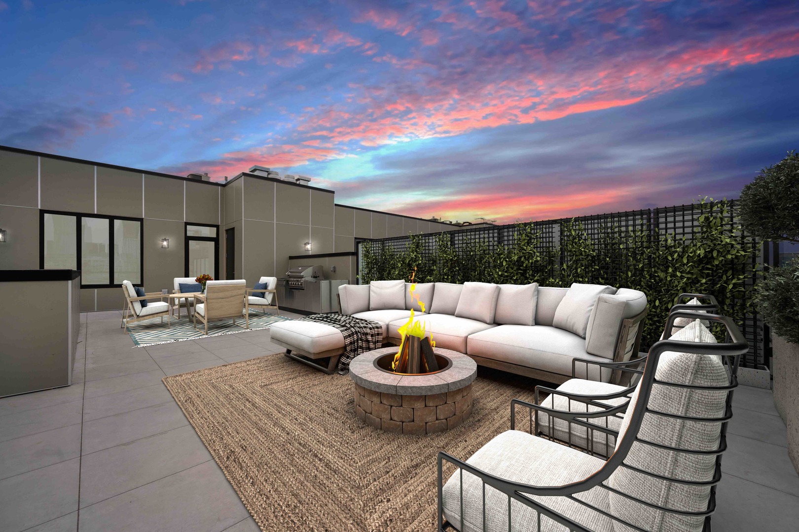 313 South Racine Avenue, Unit PHB Chicago, IL 60607 - Photo 3 of 30 a view of a patio with couches and potted plants