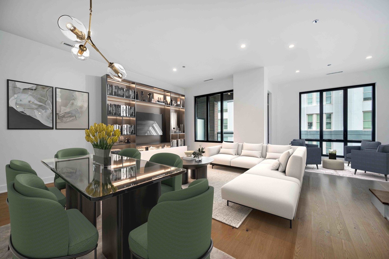 313 South Racine Avenue, Unit PHB Chicago, IL 60607 - Photo 4 of 30 a living room with furniture and a large window