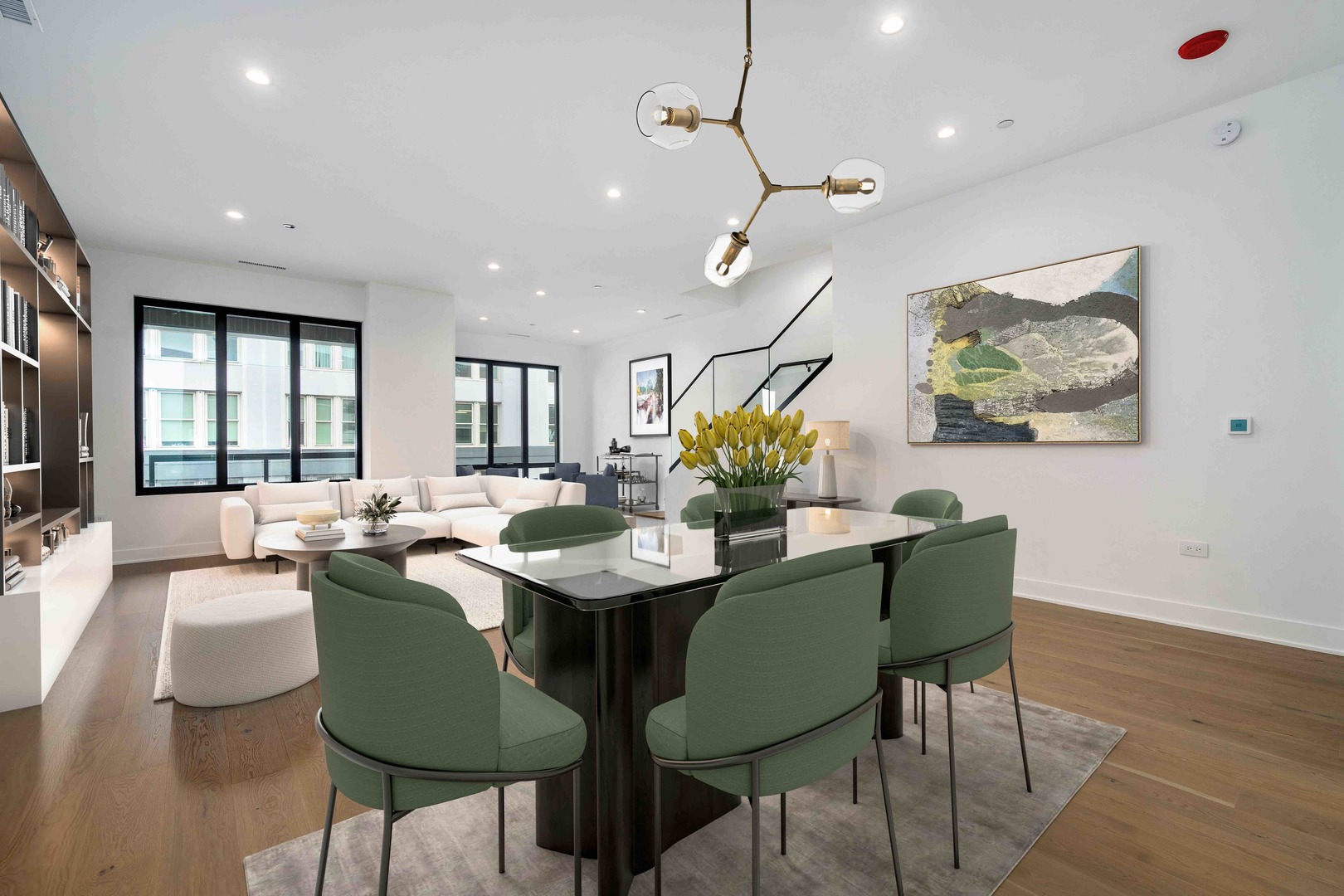 313 South Racine Avenue, Unit PHB Chicago, IL 60607 - Photo 5 of 30 a view of a dining room with furniture and wooden floor