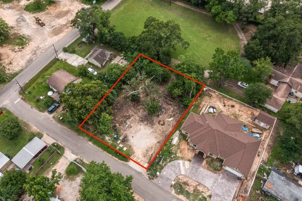 an aerial view of a house