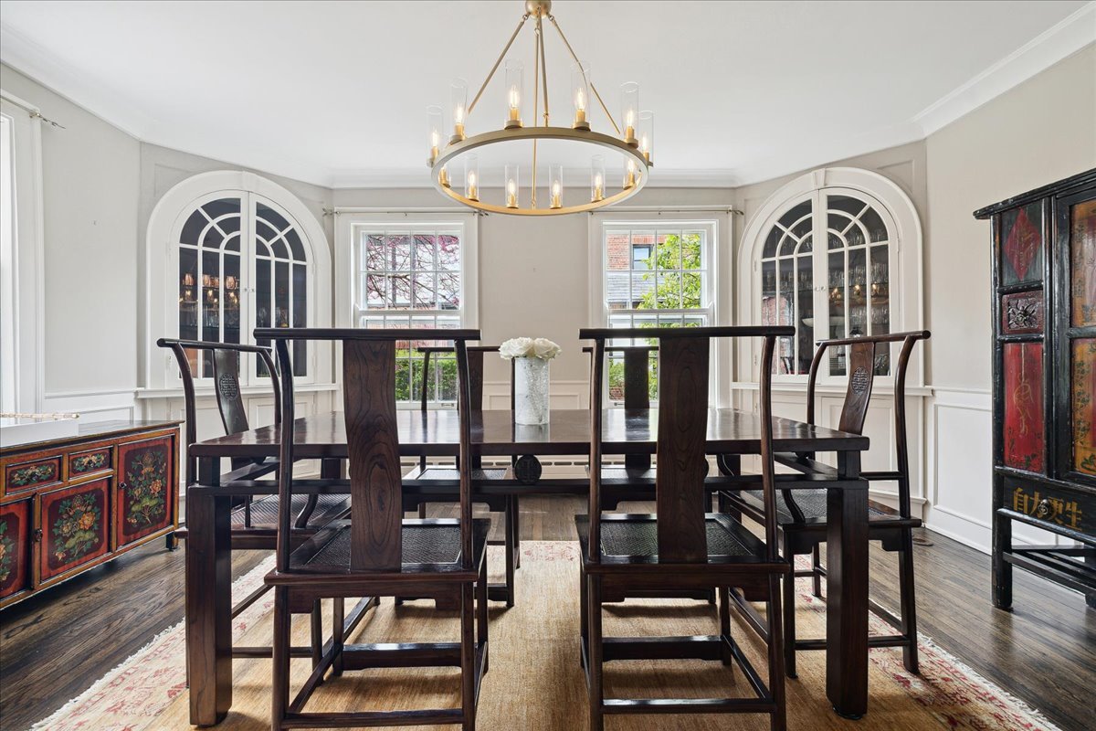 230 Oxford Road Kenilworth, IL 60043 - Photo 11 of 54 a view of a dining room with furniture window and wooden floor