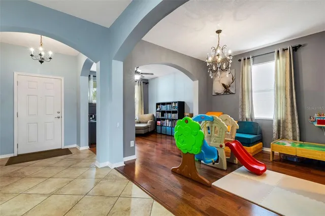 a living room filled with furniture