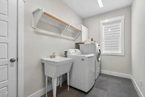 a view of a balcony with wooden floor