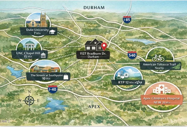 $874,000 | 1127 Bradburn Drive, Durham, NC 27713