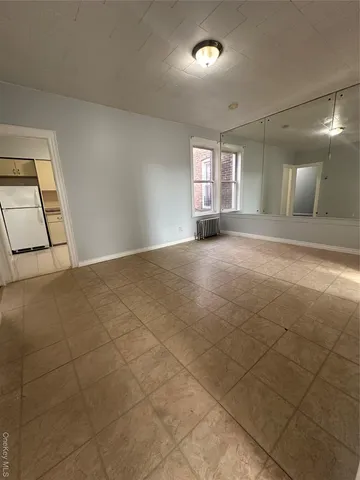 a view of a livingroom with a window