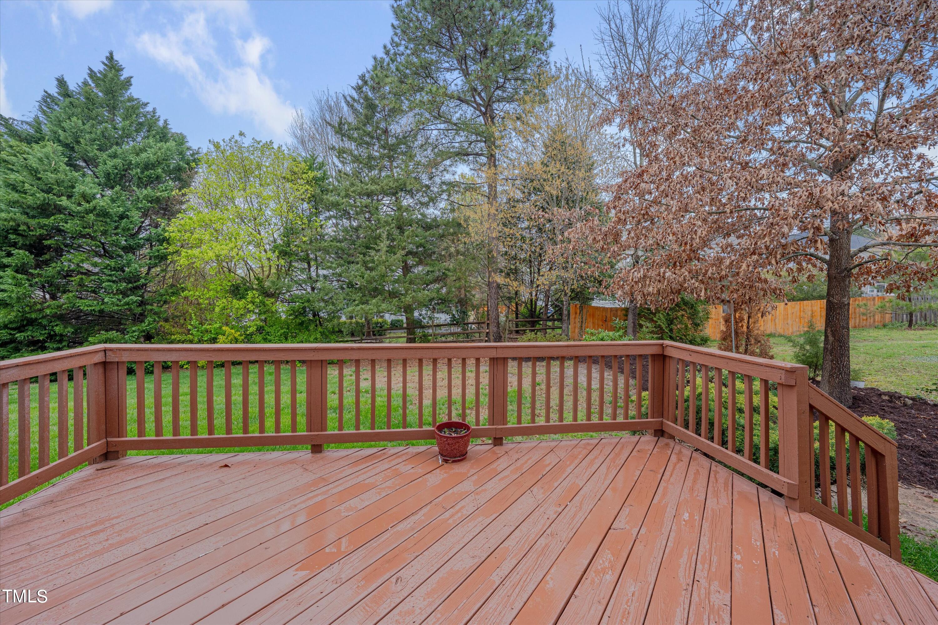 518 Panthers Run Drive Durham, NC 27713 - Photo 33 of 39 a view of deck with wooden floor and fence