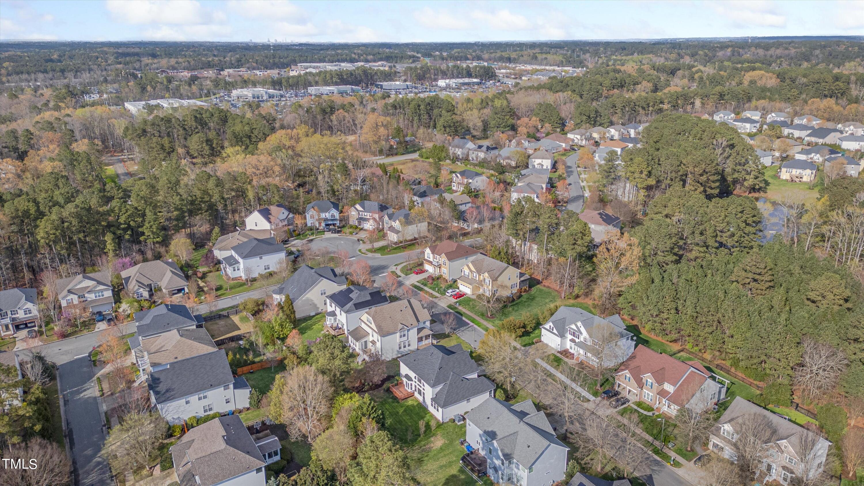 518 Panthers Run Drive Durham, NC 27713 - Photo 38 of 39 an aerial view of a city with lots of residential buildings