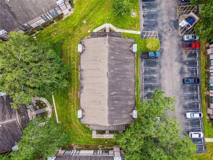 an aerial view of a house