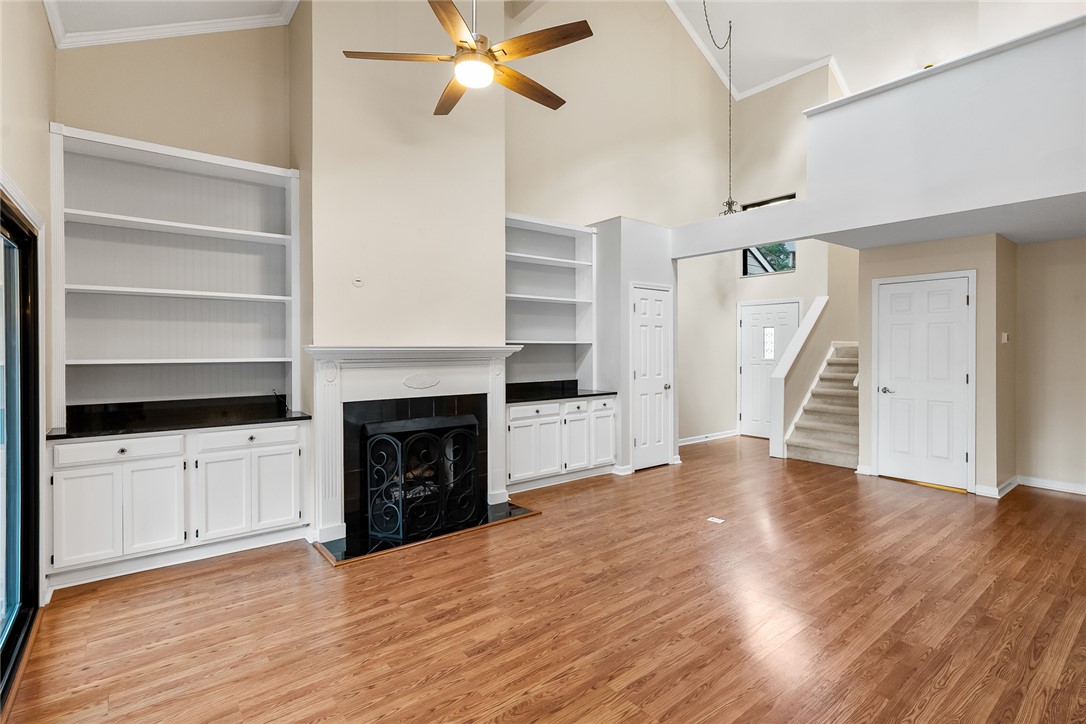 1402 Leeward Road Anderson, SC 29625 - Photo 7 of 50 Living Room with Gas Fireplace and Built-Ins