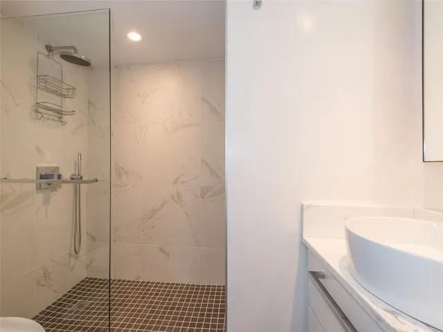 a bathroom with a shower