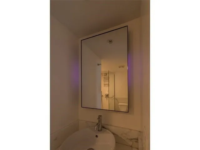 a view of small space with racks on the wall