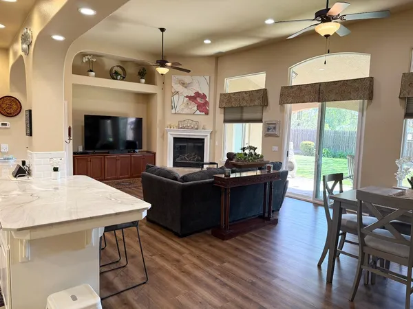 a living room with furniture