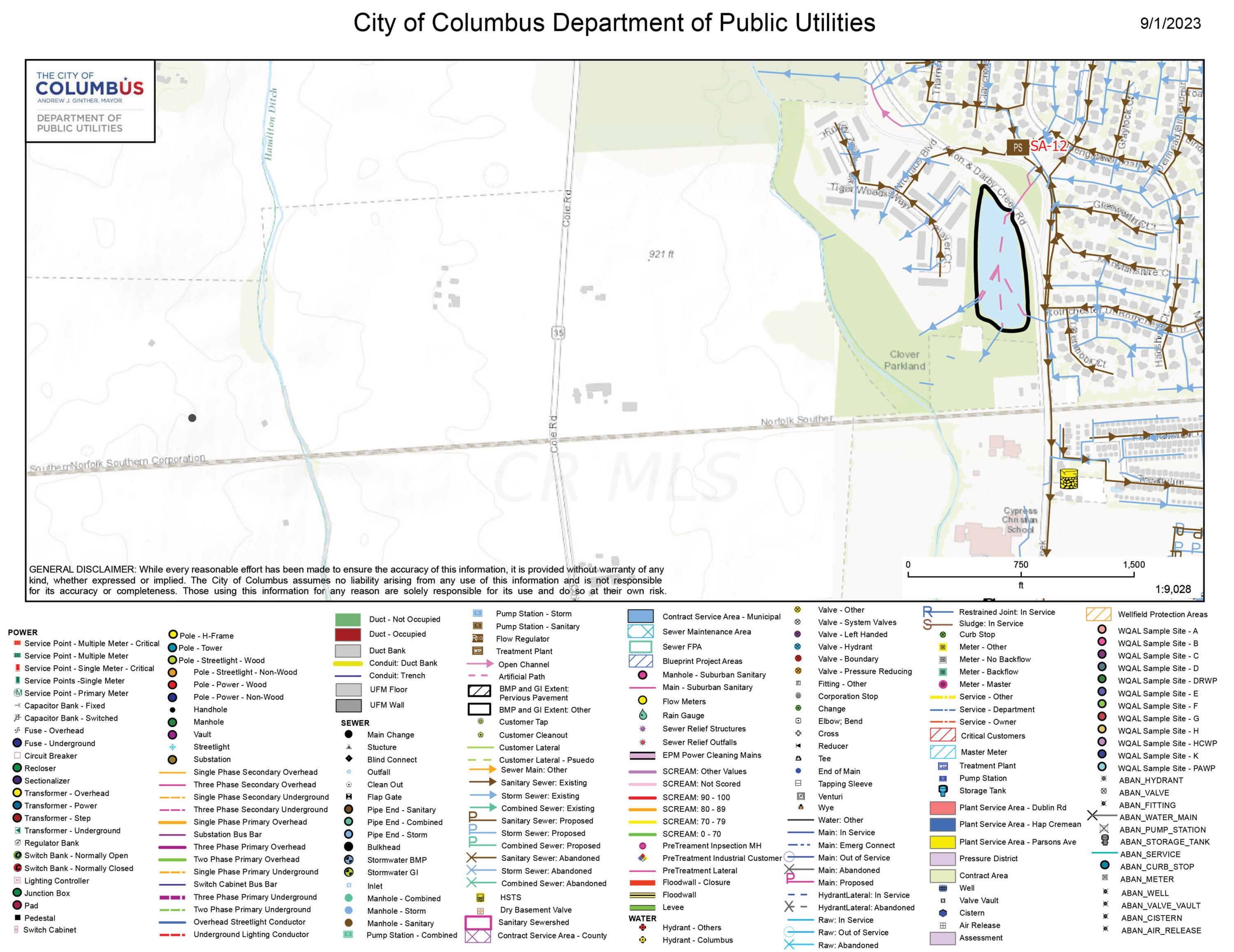535 Cole Road Galloway, OH 43119 - Photo 11 of 12 Sewer Map