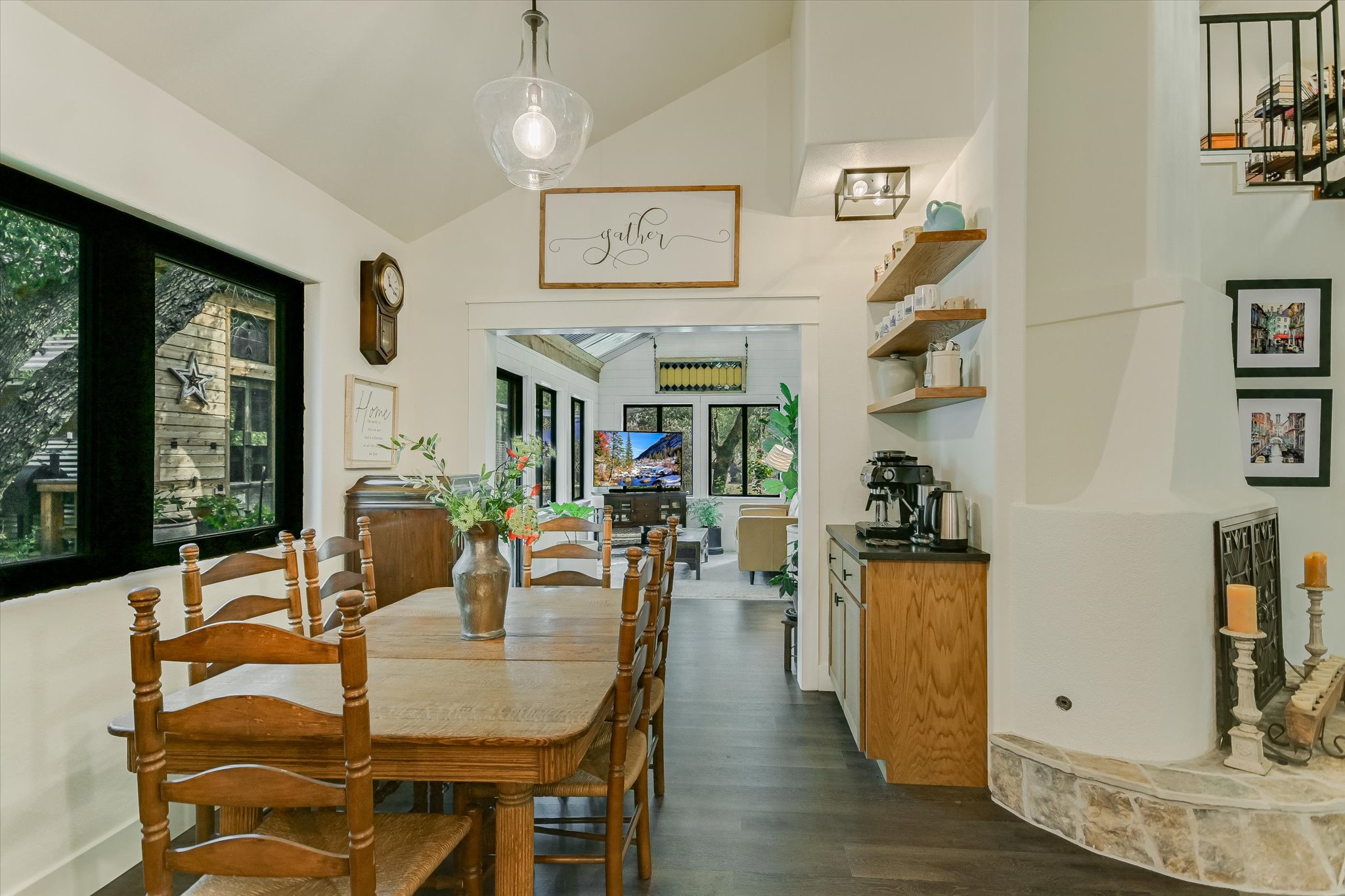 5 Sumac Court Wimberley, TX 78676 - Photo 11 of 26 a view of a dining room with furniture window and outside view
