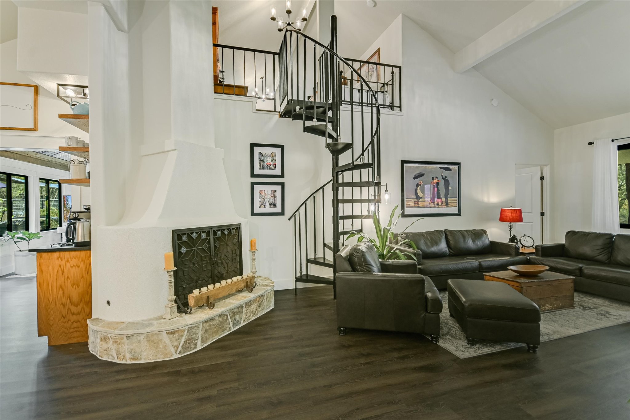5 Sumac Court Wimberley, TX 78676 - Photo 5 of 26 a living room with furniture and a fireplace