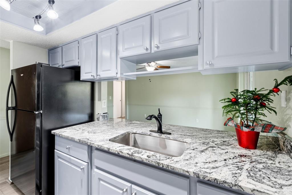 10187 122nd Avenue Largo, FL 33773 - Photo 14 of 48 a kitchen with stainless steel appliances granite countertop a sink a refrigerator and a cabinets