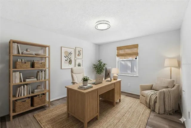 a living room with furniture