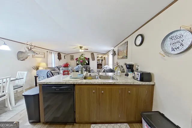 a bathroom with a sink mirror and vanity
