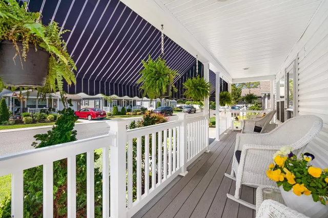 a view of street from balcony