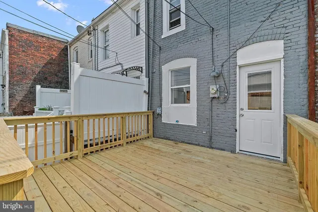 a view of a wooden deck
