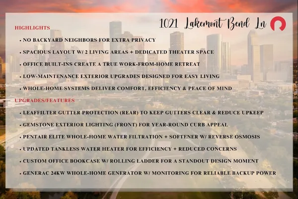 $775,000 | 1021 Lakemont Bend Lane, Pinehurst, TX 77362