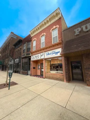 a view of a building with door