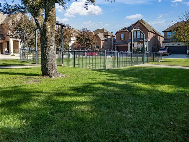 a view of a park with swings
