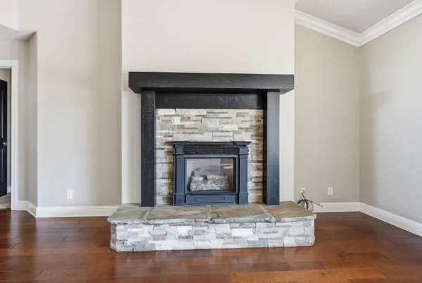 a living room with wooden floor
