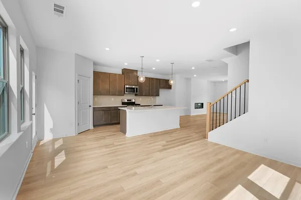 an empty room with windows