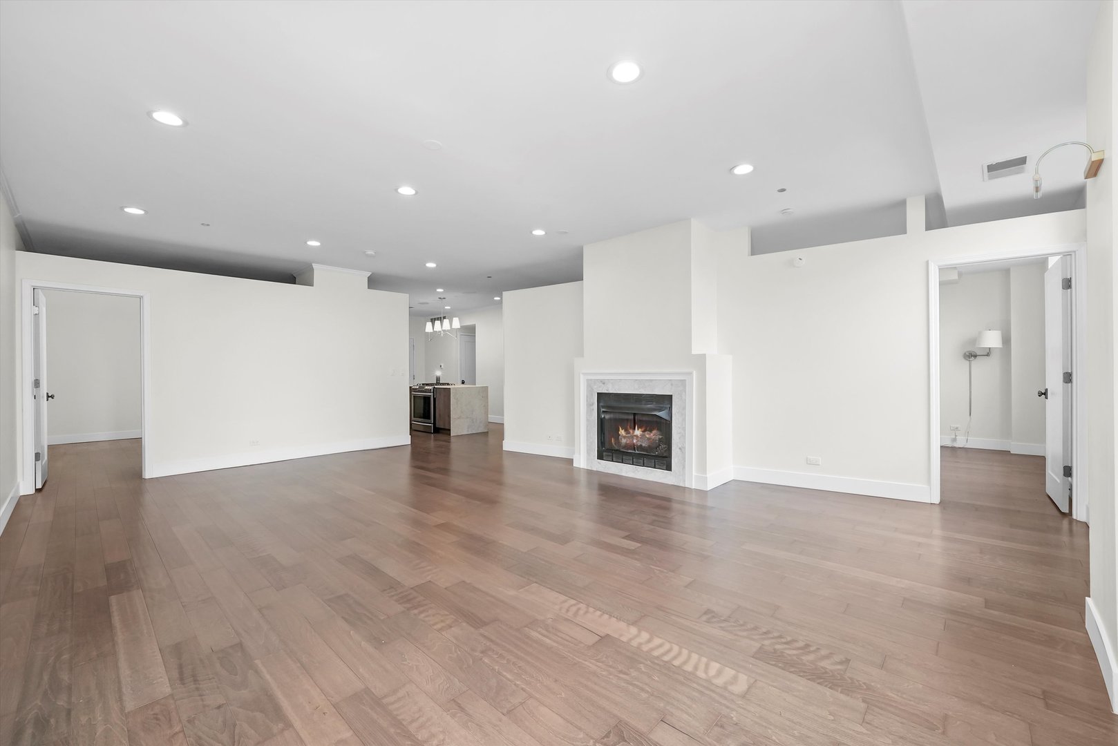910 South Michigan Avenue, Unit 1612 Chicago, IL 60605 - Photo 3 of 17 a view of an empty room with wooden floor and a fireplace