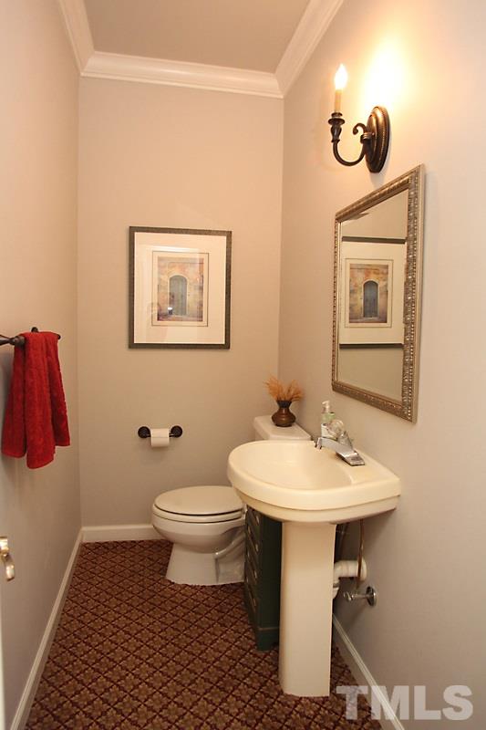 12301 Staunton Court Raleigh, NC 27613 - Photo 10 of 25 a bathroom with a sink toilet and a mirror