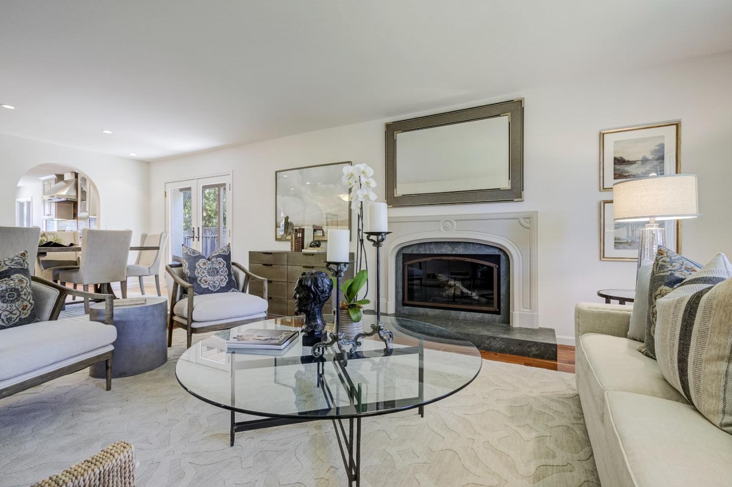370 Quinnhill Road Los Altos, CA 94024 - Photo 13 of 58 a living room with furniture and a fireplace