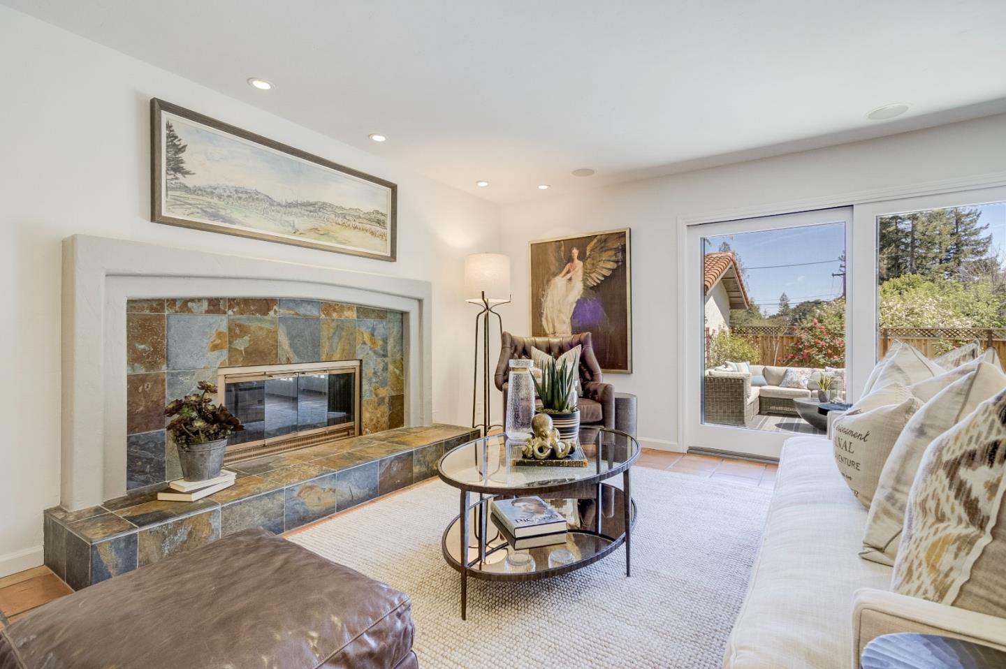370 Quinnhill Road Los Altos, CA 94024 - Photo 15 of 58 a living room with furniture a large window and potted plant