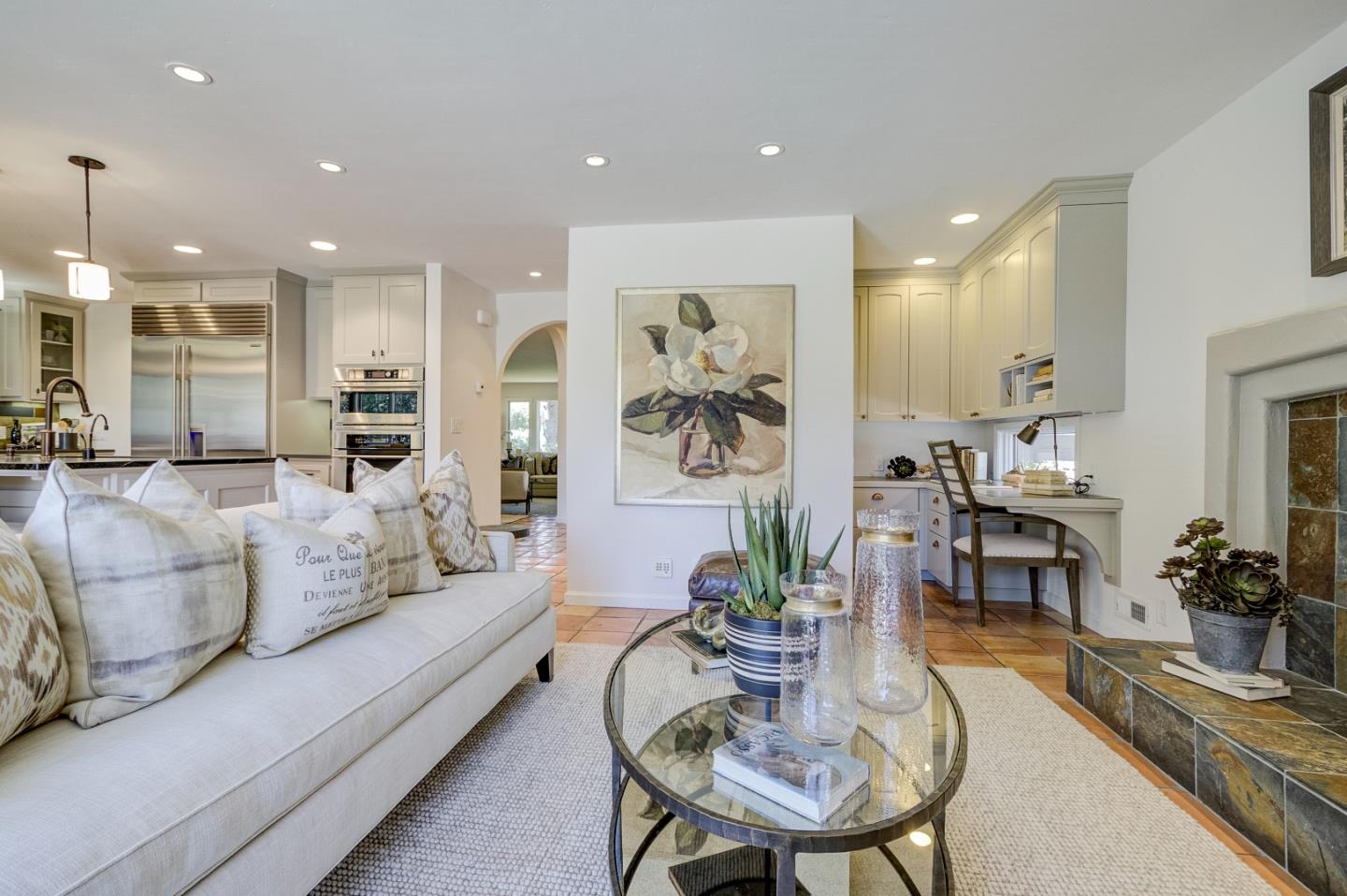 370 Quinnhill Road Los Altos, CA 94024 - Photo 17 of 58 a living room with furniture kitchen and a table